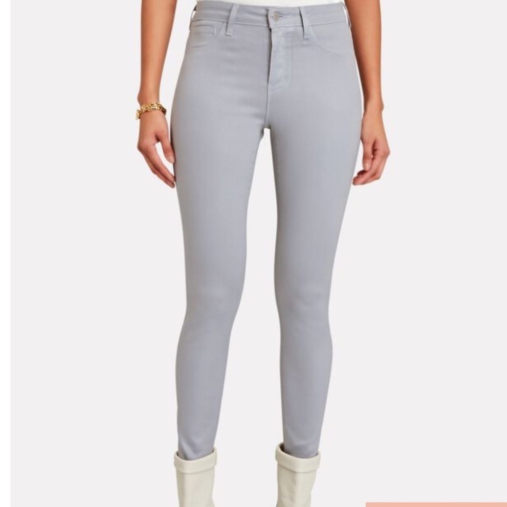 NWT L’Agence Paris Margot High Rise Skinny Coated Grey Denim SZ 25 - Picture 4 of 8